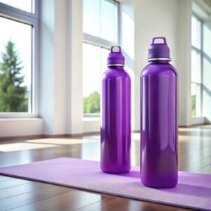 Purple Yoga Water Bottle Combo